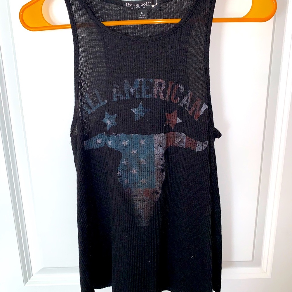 Living Doll Tank Top Black